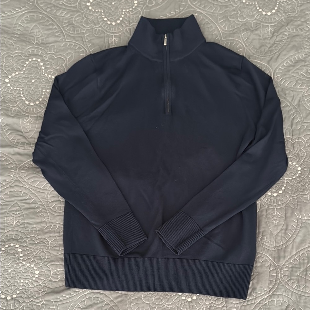 J. Crew Men's Navy Quarter Zip Sweater, Small